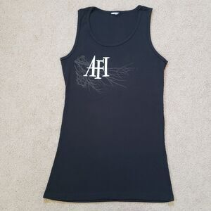 Vintage AFI Decemberunderground Black Ribbed Doble Side Graphic Tank Top S/M